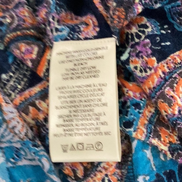 Free People Making Circles Paisley Cotton Long Sleeve Pull On Top Size XS - Picture 9 of 10